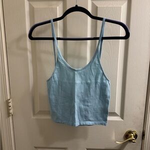 American Eagle Outfitters Sky Blue Cropped Tank Top